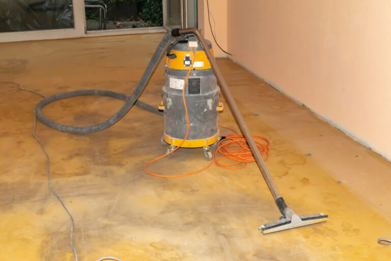 Industrial vacuum cleaner to clean the floor after it has been sanded.